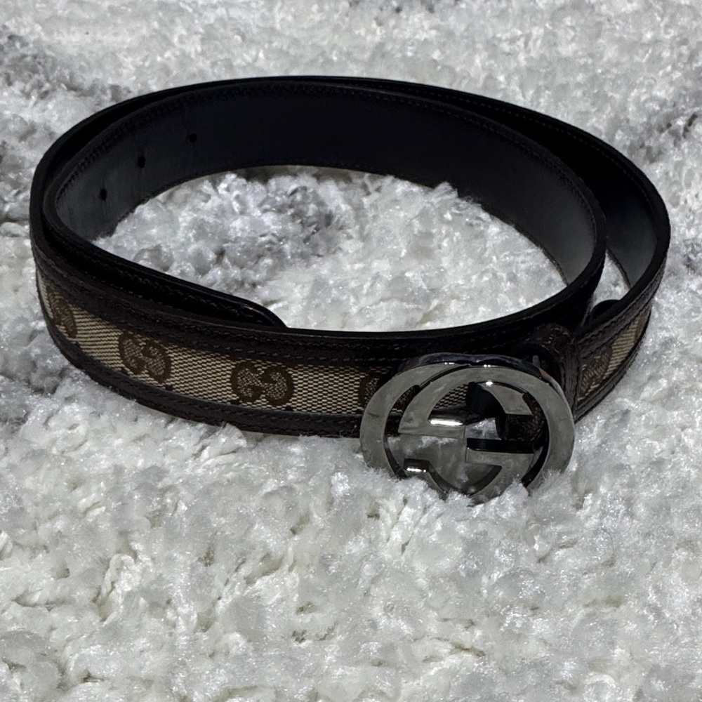Gucci Brown and Silver women’s belt 85